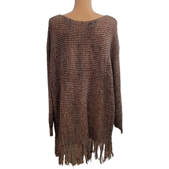 Shein Plus Fringe Trim Drop Shoulder Sweater - Picture 6 of 6